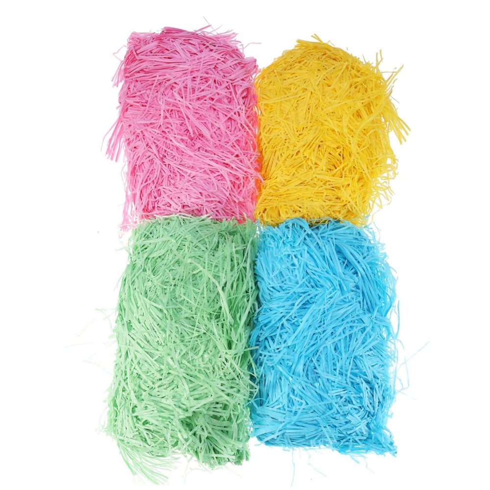 COOLHIYA 4pcs Lafite Grass Shredded Paper for Candy Box Tissue Paper Filler Light Absorbent