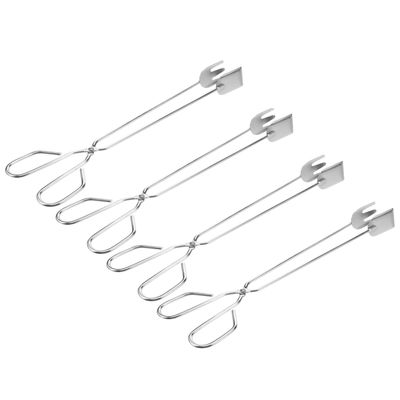 4pcs Stainless Steel Garbage Clip Pick up Tool Scissor Shape Tongs for Outdoor Use Portable Scavenger Tool for Cleanups Style