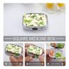 Small Pill Box 2 Compartment Medicine Pill Case Portable Lime Green Butterfly Printed Pill Container for Pocket Or Purse Pill Box Metal Medicine Vitamin Organizer view 4