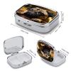 Small Pill Box 2 Compartment Medicine Pill Case Portable Cry Pug Printed Pill Container for Pocket Or Purse Pill Box Metal Medicine Vitamin Organizer view 2