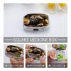 Small Pill Box 2 Compartment Medicine Pill Case Portable Cry Pug Printed Pill Container for Pocket Or Purse Pill Box Metal Medicine Vitamin Organizer view 4