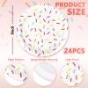 Whaline Confetti Sprinkle Paper Plate Cute Donut Disposable Plate Dessert Dinnerware Plates 9 Inch for Birthday Baby Shower Wedding Party Supplies Table Decor, 24Pcs view 2