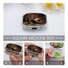 Small Pill Box 2 Compartment Medicine Pill Case Portable Cowboy Black Hat Western Boots Printed Pill Container for Pocket Or Purse Pill Box Metal Medicine Vitamin Organizer view 4