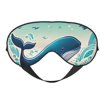 Whimsical Whale Print Sleep Eye Mask - Adjustable Design,Suitable for Sleeping Outdoor Camping Travel