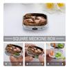 Small Pill Box 2 Compartment Medicine Pill Case Portable Four Little Pigs Printed Pill Container for Pocket Or Purse Pill Box Metal Medicine Vitamin Organizer view 4