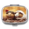 Small Pill Box 2 Compartment Medicine Pill Case Portable Cute Guinea Pigs Printed Pill Container for Pocket Or Purse Pill Box Metal Medicine Vitamin Organizer view 1