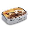 Small Pill Box 2 Compartment Medicine Pill Case Portable Cute Guinea Pigs Printed Pill Container for Pocket Or Purse Pill Box Metal Medicine Vitamin Organizer view 3