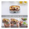 Small Pill Box 2 Compartment Medicine Pill Case Portable Cute Guinea Pigs Printed Pill Container for Pocket Or Purse Pill Box Metal Medicine Vitamin Organizer view 4