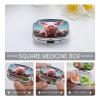 Small Pill Box 2 Compartment Medicine Pill Case Portable Funny Cute Pig Printed Pill Container for Pocket Or Purse Pill Box Metal Medicine Vitamin Organizer view 4