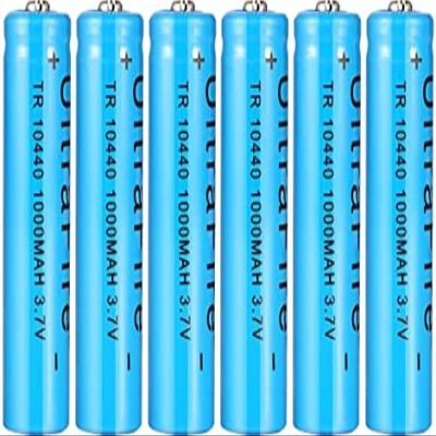 IEVEDIVB 10440 1000mAh 3.7V Li-ion AAA Batteries with Top for 6pcs