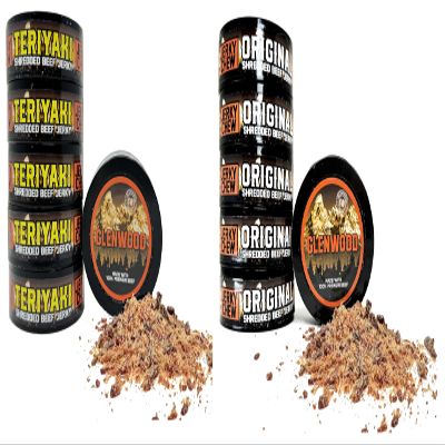 Glenwood Variety Pack of Beef Jerky Chew, Shredded Beef Jerky, Teriyaki and Original 0.32 oz Cans (12 Pack)