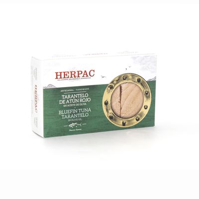 Bluefin Tuna Tarantelo in Olive Oil - 4.23 oz (120g) | Premium Gourmet Tuna by HERPAC (6-Pack)
