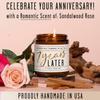 7 Year Gift for Anniversary for Her - '7 Years Later' Soy Candle, w/Sandalwood Rose - Infused w/Essential Oils I 7th Anniversary Wedding Gift for Wife I 50Hr Burn I USA Made view 2