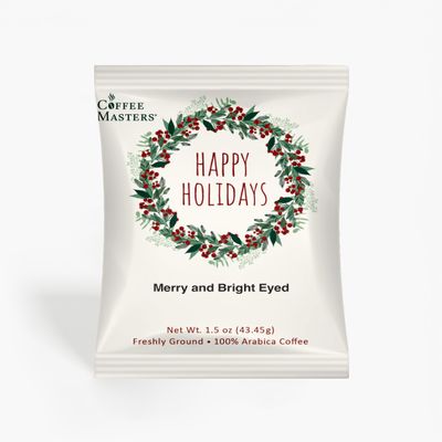 Coffee Masters Merry and Bright Eyed Christmas Perfect Potfuls 1.5 oz Ground Coffee Packets (12 Pack)