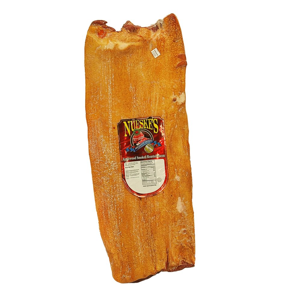 Nueske's Applewood Double Smoked Bacon, Unsliced Slab, Fresh, 2 Count, 11 lb Slabs, Avg 22 lb Case - Gourmet Quality, Minimal Shrinkage