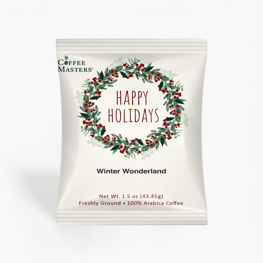 Coffee Masters Winer Wonderland Christmas Perfect Potfuls 1.5 oz Ground Coffee Packets (12 Pack)
