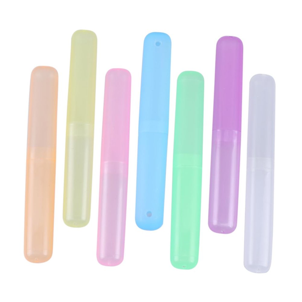 COOLHIYA 21pcs Travel Toothbrush Box Portable Case for Toothbrush Holder Brush Storage Breathable Colors for Each