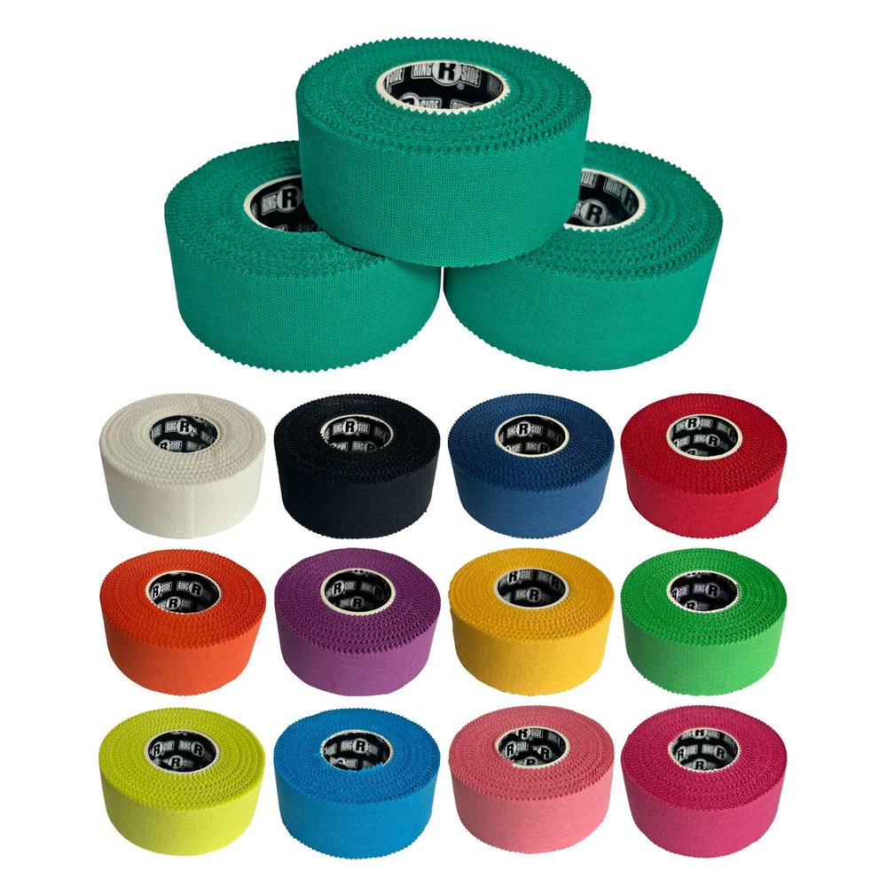 Ringside 1" Athletic Trainers Tape, Cotton Kinesiology Tape for Combat Sports, Adhesive, 30 Foot Rolls, Bright Green, 3 Pack