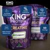 KING Protein 100% Pure Unflavored Creatine Monohydrate Powder | 5g per Serving | Vegan & Sugar Free | Creapure Monohydrate Creatine Powder & Scoop Included | 500g Bulk Bag, 100 Servings view 3