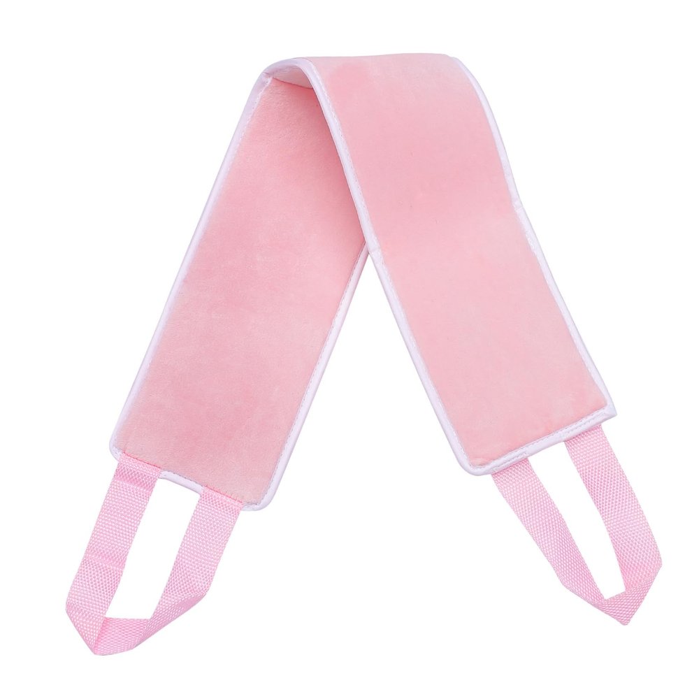 Healeved Flocking Back Strip Lotion Tanning Back Applicator for Cream Fake Tan Applicator for Self Tanner Cream Your Handled Long Pink Fiber