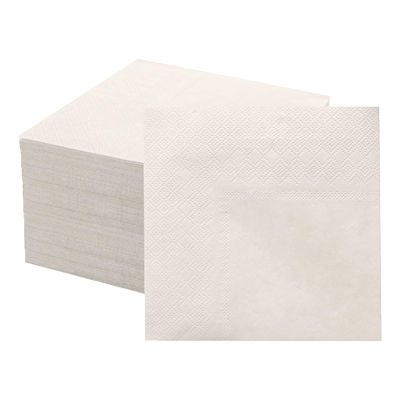100 Pcs 2-Ply Milky White Napkin Disposable Cocktail Napkins Beverage Napkins Dessert Napkins for Dinner, Wedding,Birthday, Party, Bridal Anniversary Reception Event (Milky-White)