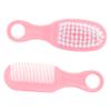 BIUDECO Massage Brush and Comb Kit Soft Bristle Boy Girl Hair Brush for Newborns Gentle Scalp Comb Durable Anti-Static Pink view 1
