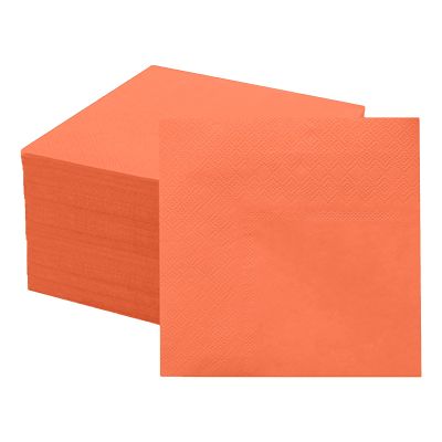 100 Pcs 2-Ply Orange Napkin Disposable Cocktail Napkins Beverage Napkins Dessert Napkins 5 x 5 In Disposable Napkins for Dinner Wedding Birthday Party Bridal Anniversary Reception Event (orange)