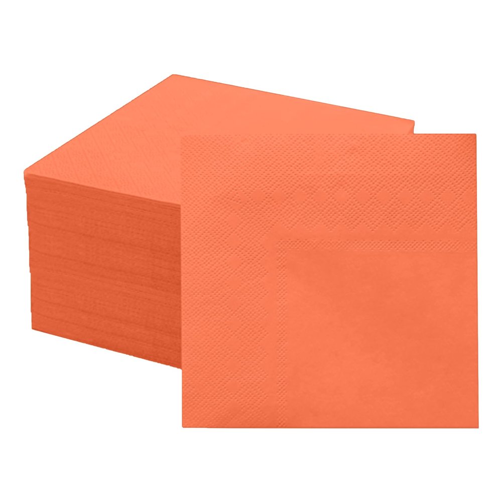100 Pcs 2-Ply Orange Napkin Disposable Cocktail Napkins Beverage Napkins Dessert Napkins 5 x 5 In Disposable Napkins for Dinner Wedding Birthday Party Bridal Anniversary Reception Event (orange)