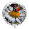 Ladybug Daisy Pill Box for Pocket Round Pill Box 3 Compartment Decorative Portable Travel Pill Holder Tablet Vitamin Organizer Mini Pill Case view 1