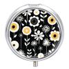 Simple Strokes of Flowers Pill Box for Pocket Round Pill Box 3 Compartment Decorative Portable Travel Pill Holder Tablet Vitamin Organizer Mini Pill Case view 1