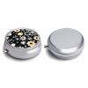 Simple Strokes of Flowers Pill Box for Pocket Round Pill Box 3 Compartment Decorative Portable Travel Pill Holder Tablet Vitamin Organizer Mini Pill Case view 3