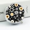 Simple Strokes of Flowers Pill Box for Pocket Round Pill Box 3 Compartment Decorative Portable Travel Pill Holder Tablet Vitamin Organizer Mini Pill Case view 4