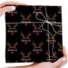 Custom Christmas Wrapping Paper with Name, Personalized Gift Wrap Rolls with Elk Antlers, Custom Christmas Wrapping Paper Rolls for Kids Him Her Boys Girls White view 1