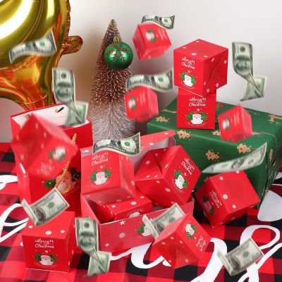 Surprise Gift Box Explosion for Money, Pop Up Money Gift Box for Cash Gift, Merry Christmas Surprise Gift Boxes, Unique Bouncing Envelope Gift Box for Christmas Birthday Anniversary Valentine (Red 21 Boxes)