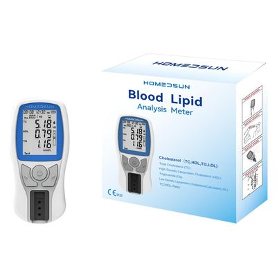 HOMEDSUN HSLPM102 4-in-1 Cholesterol Meter Kit with 10 Strips Lancets