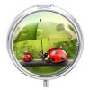 Funny Ladybug Umbrellas Pill Box for Pocket Round Pill Box 3 Compartment Decorative Portable Travel Pill Holder Tablet Vitamin Organizer Mini Pill Case view 1