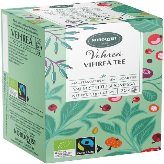 Nordqvist Vehre Green Organic & Fair Trade Tea 1 Box of 30g 1.1oz SPSP pack (SOPOSOPO)