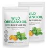 2 Pack Oil of Oregano Softgels, Oregano Oil Capsules, 165mg Carvacrol, 2 in 1 Formulated Oil of Oregano with Black Seed Oil 200mg, Oregano Oil Supplement Capsules view 1