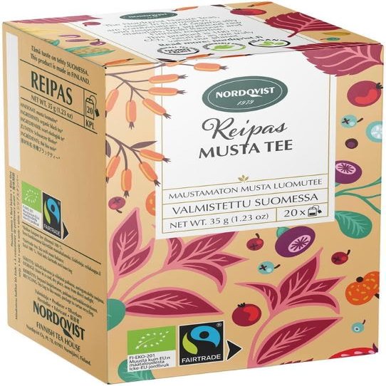 Nordqvist Reipas Black Organic & Fair Trade Tea 1 Box of 35g 1.2oz SPSP pack (SOPOSOPO)