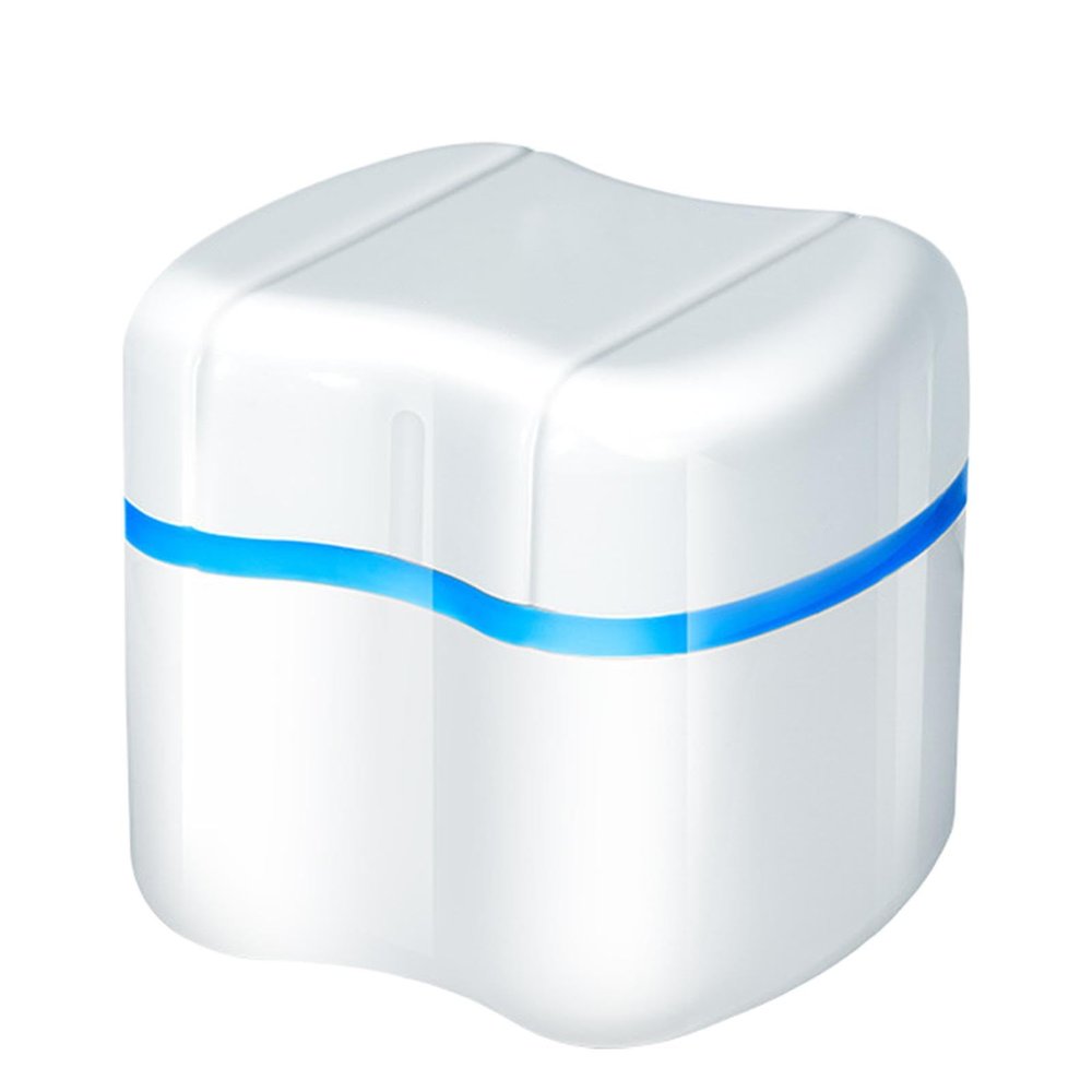 Denture Container Case | Leak Proof Denture Cleaner Case for Travel | Portable Bath Case for Retainers, Night Guards, and Nipples | Cleaning Box for -the-Go Oral Care