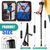 Geiserailie 2 Pcs Forearm Crutches for Adults, Folding Forearm Crutches Lightweight and Adjustable with Rubber Grips for Comfortable Grip, Aluminum Cane with Cuffs for Walking, Black view 2