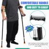 Geiserailie 2 Pcs Forearm Crutches for Adults, Folding Forearm Crutches Lightweight and Adjustable with Rubber Grips for Comfortable Grip, Aluminum Cane with Cuffs for Walking, Black view 3