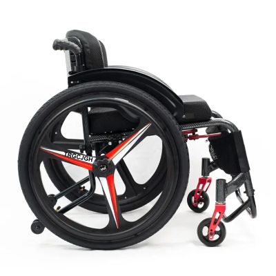 TRGCJGH Sports Wheelchair Aluminum Alloy Racing Chair for Disabled, Self-propelled Lightweight Wheelchair Outdoor Wheelchair, Prevent Rear Tilt(Size:38cm/14.9" Seat Width,Color:Black)