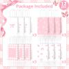 12Pcs Pink Bow Party Favor Bags Bows Themed Goodie Bag Candy Bags for Birthday Bachelorette Parties Decoration Coquette Bow Gift Treat Bag with Handles for Bridal Engagement Baby Shower Party Supplies view 2