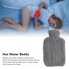 2000ML Hot Water Bag, Wide Mouth, High Density Injection Hot Water Bottle with Soft Cover, Easy to Use Hand Feet Warmer for Women Winter Use (Dark Gray) view 2