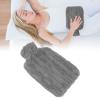 2000ML Hot Water Bag, Wide Mouth, High Density Injection Hot Water Bottle with Soft Cover, Easy to Use Hand Feet Warmer for Women Winter Use (Dark Gray) view 3