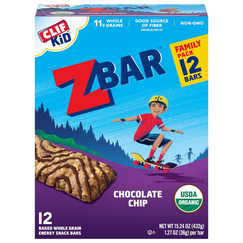 Cli.f Kid ZBar Chocolate Chip 12 Pack 15.24 oz (Pack of 6)