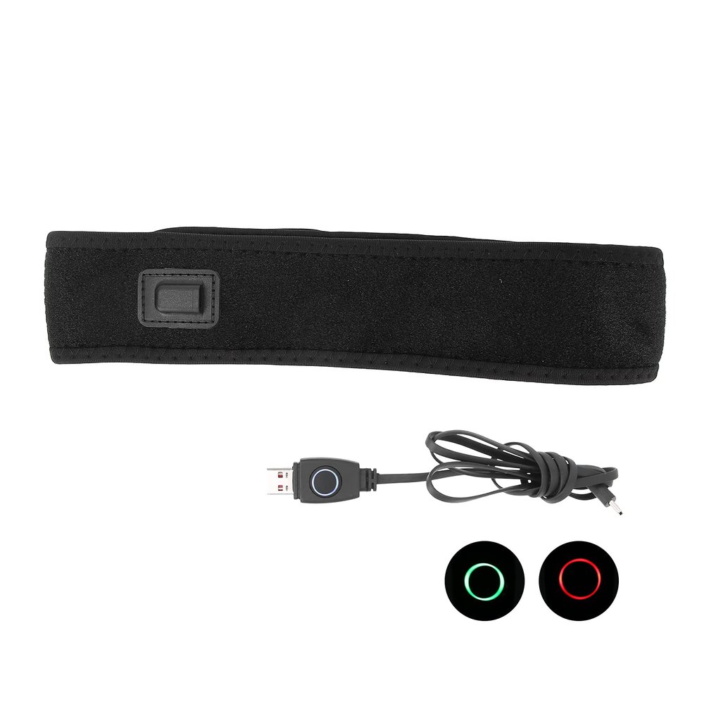 , 5V Electric Head Wrap Carbon Heating 3 Gears Temperature Adjustment Head Belt Wrap Black