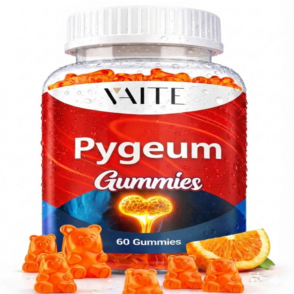 VAITE Pygeum Supplement Gummies 500mg - Vegan Chewables with Africanum Bark Extract, Plant-Based Supplements for Male, Non-GMO Gluten-Free, Sugar-Free, Gelatin-Free, 60 Chews Gummy