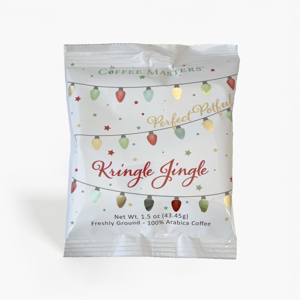 Coffee Masters Kringle Jingle Christmas Perfect Potfuls 1.5 oz Ground Coffee Packets (12 Pack)